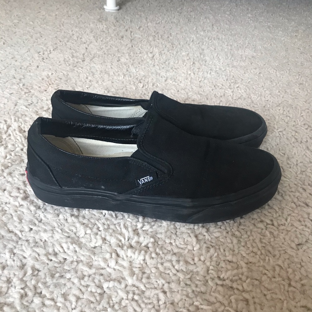 All black van slip ons